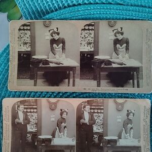 Rare Set of 5 Vintage 1900 Stereoscope Viewer Slides My Wife Mums The Word